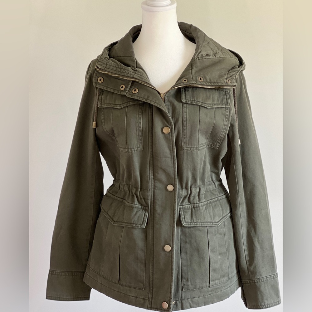 Lucky Brand Utilitarian Hooded Jacket Size: XS Color: Green